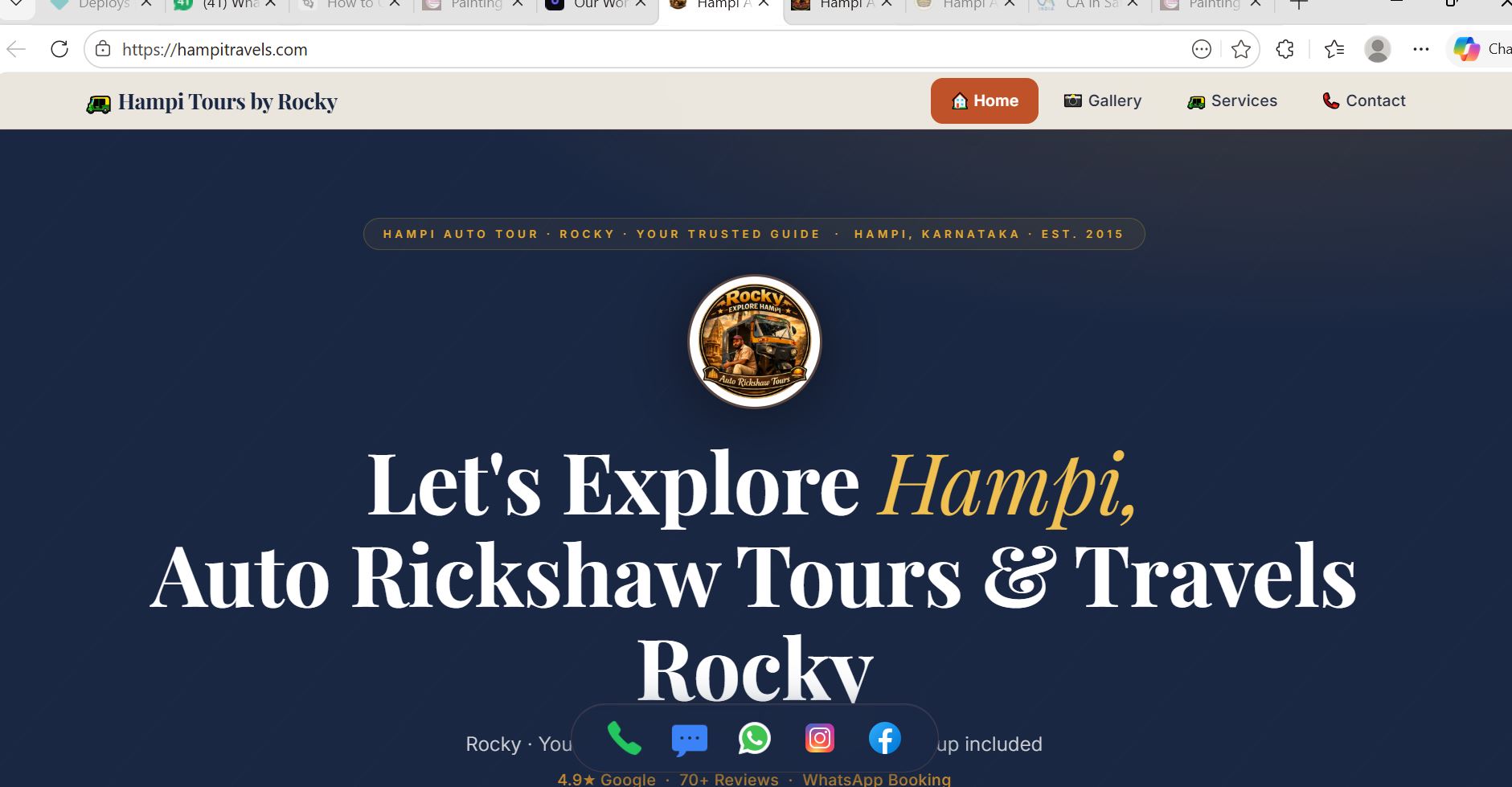 Hampi Travels website preview