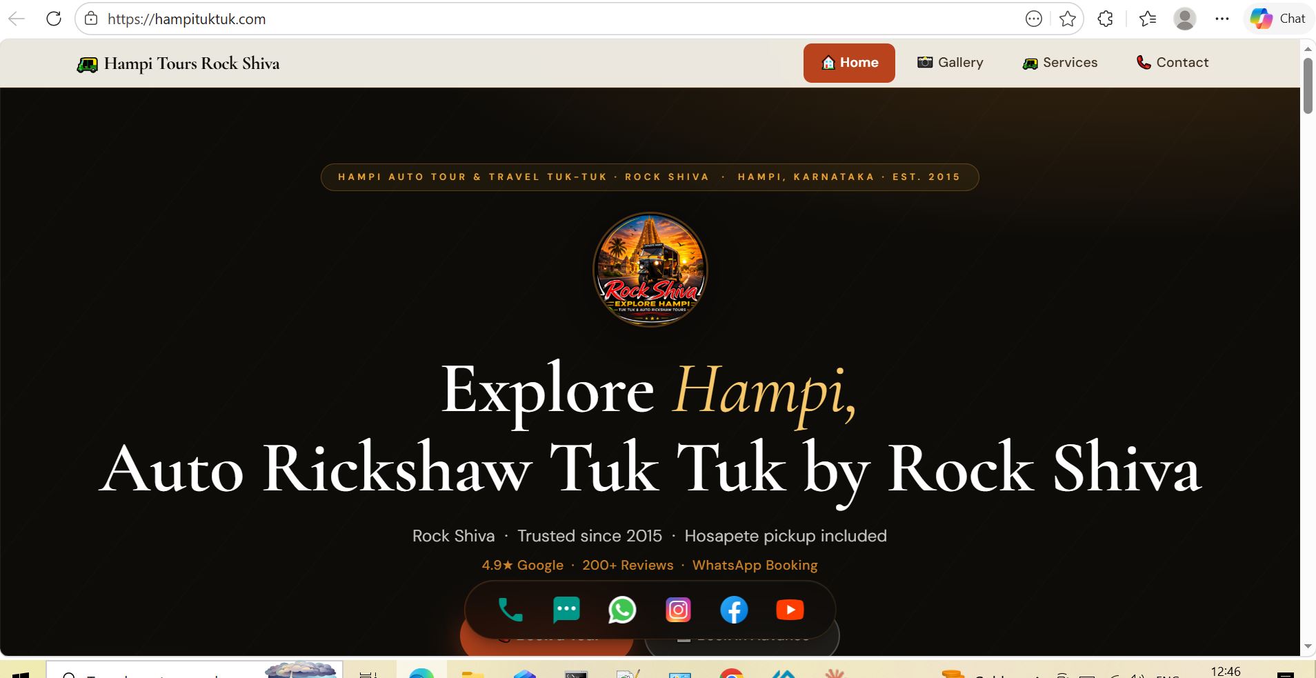 Hampi Tuk Tuk website preview